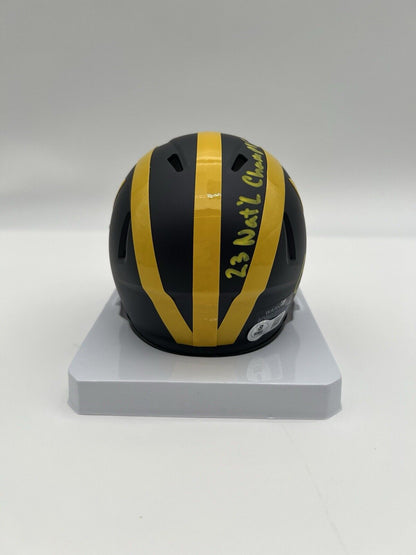 Colston Loveland Signed Michigan Wolverines Mini Helmet Natl Champs BECKETT