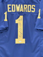 Braylon Edwards Signed Blue Michigan Wolverines Jersey JSA CoA