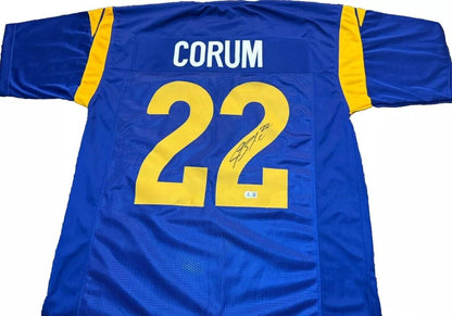 Blake Corum Rams Signed Blue Pro Style Jersey BAS Witnessed