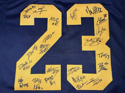 Michigan Team Signed Custom Jersey Signed By 23 Members Of The Team - JSA LoA