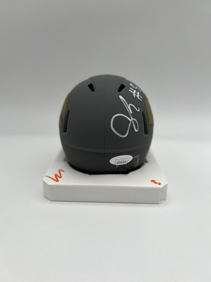 Jaquan Brisker Autographed Chicago Bears Slate Mini Helmet JSA WITNESSED COA