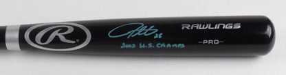 Derrek Lee Signed Rawlings Pro Baseball Bat Inscribed “2003 WS Champs” (JSA)