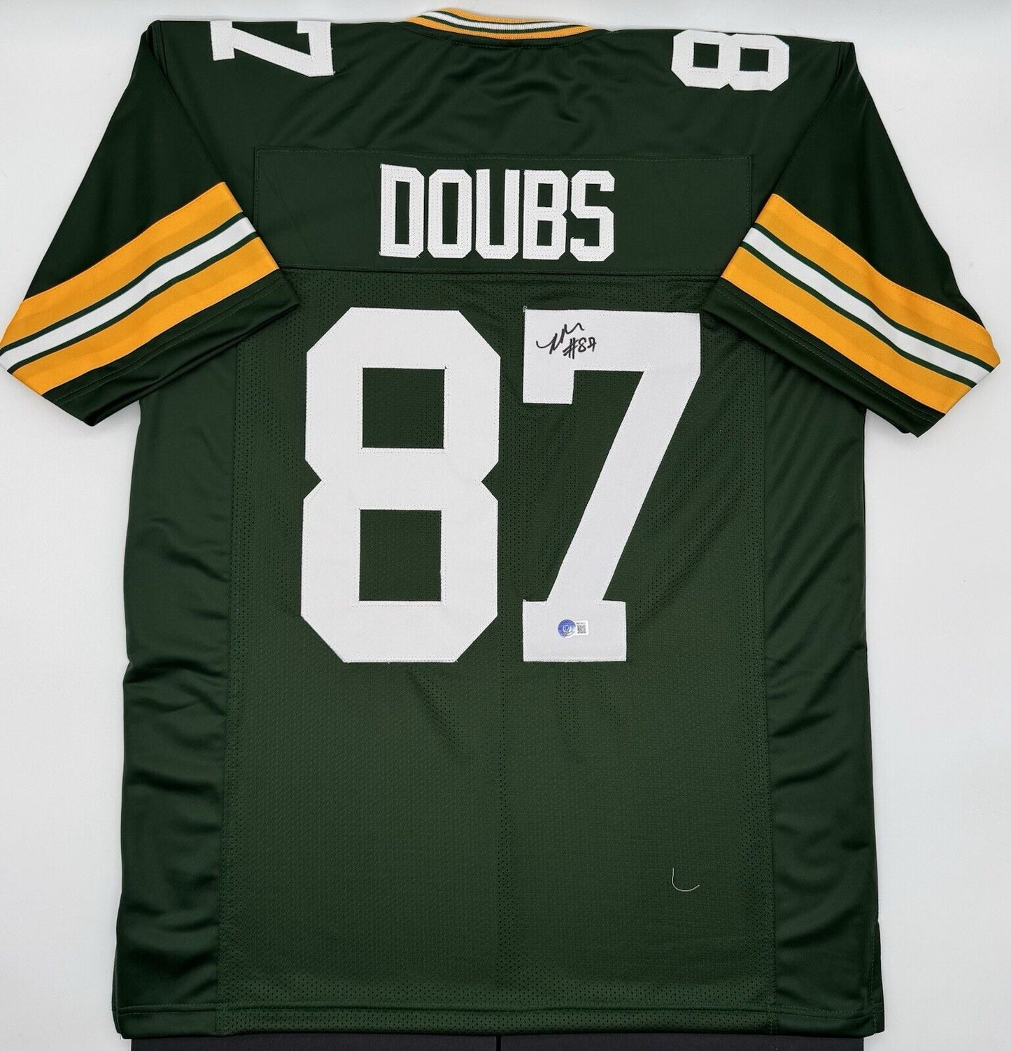 Romeo Doubs Autographed Green Bay Custom Green Football Jersey-BAS