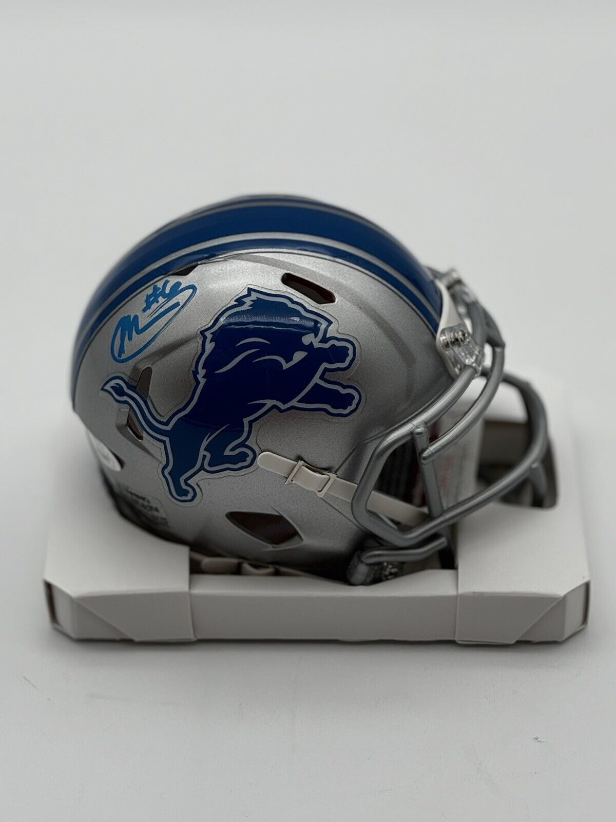 Ifeatu Melifonwu Signed Detroit Lions Mini Helmet JSA COA