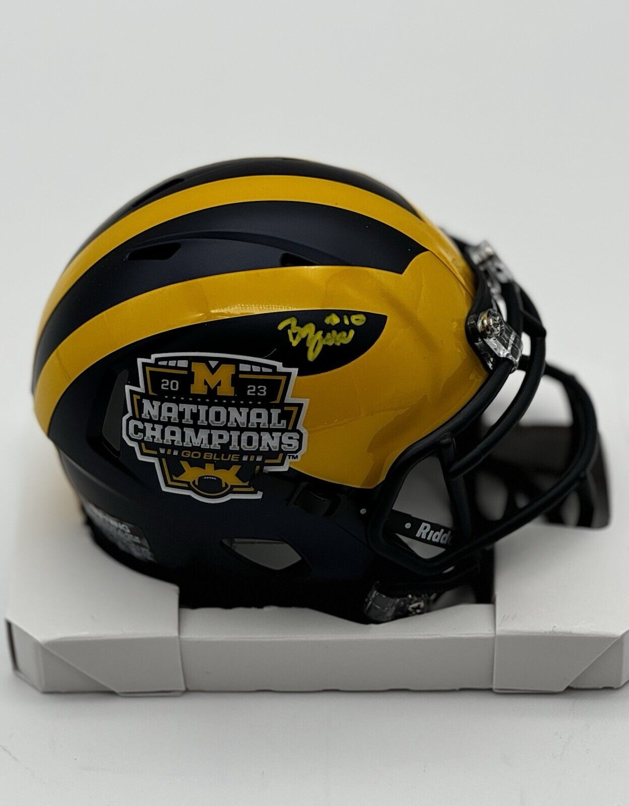 Zeke Berry Signed Michigan Wolverines Champ  Mini Helmet JSA COA