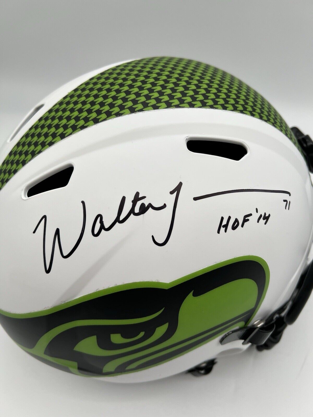 Walter Jones Signed Seahawks LUNAR Riddell F/S Speed Rep Helmet w/HOF'14 -SS COA