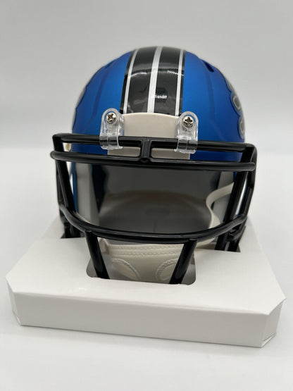 Jameson Williams Autographed Detroit Lions 2024 Alt Mini Helmet Beckett CoA