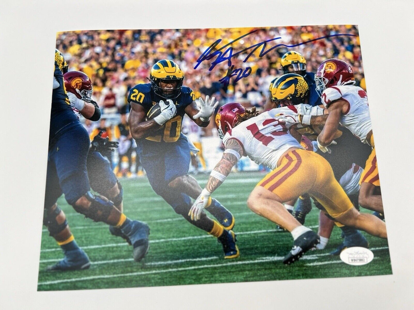 Kalel Mullings Signed 8x10 Michigan Wolverines Edit JSA WITNESSED COA