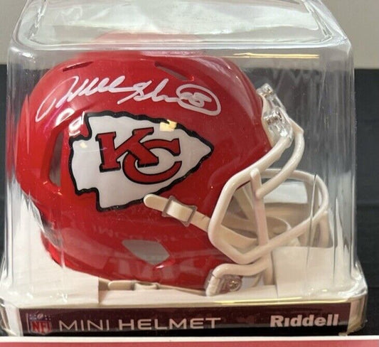 WILL SHIELDS SIGNED AUTOGRAPHED KANSAS CITY CHIEFS MINI HELMET BECKETT COA