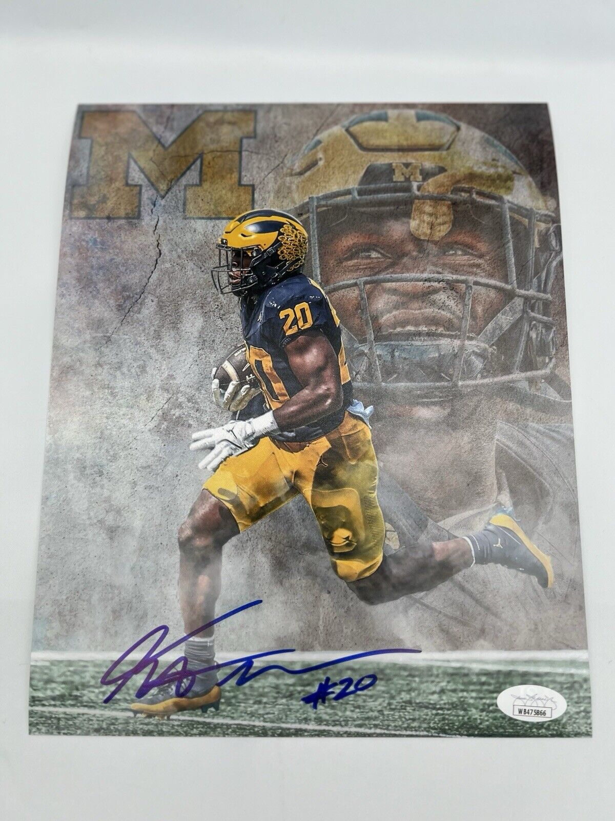 Kalel Mullings Signed 8x10 Michigan Wolverines Edit JSA WITNESSED COA