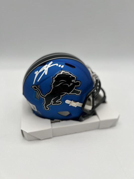 Detroit Lions PENEI SEWELL Signed Riddell Alt Mini Helmet Beckett CoA