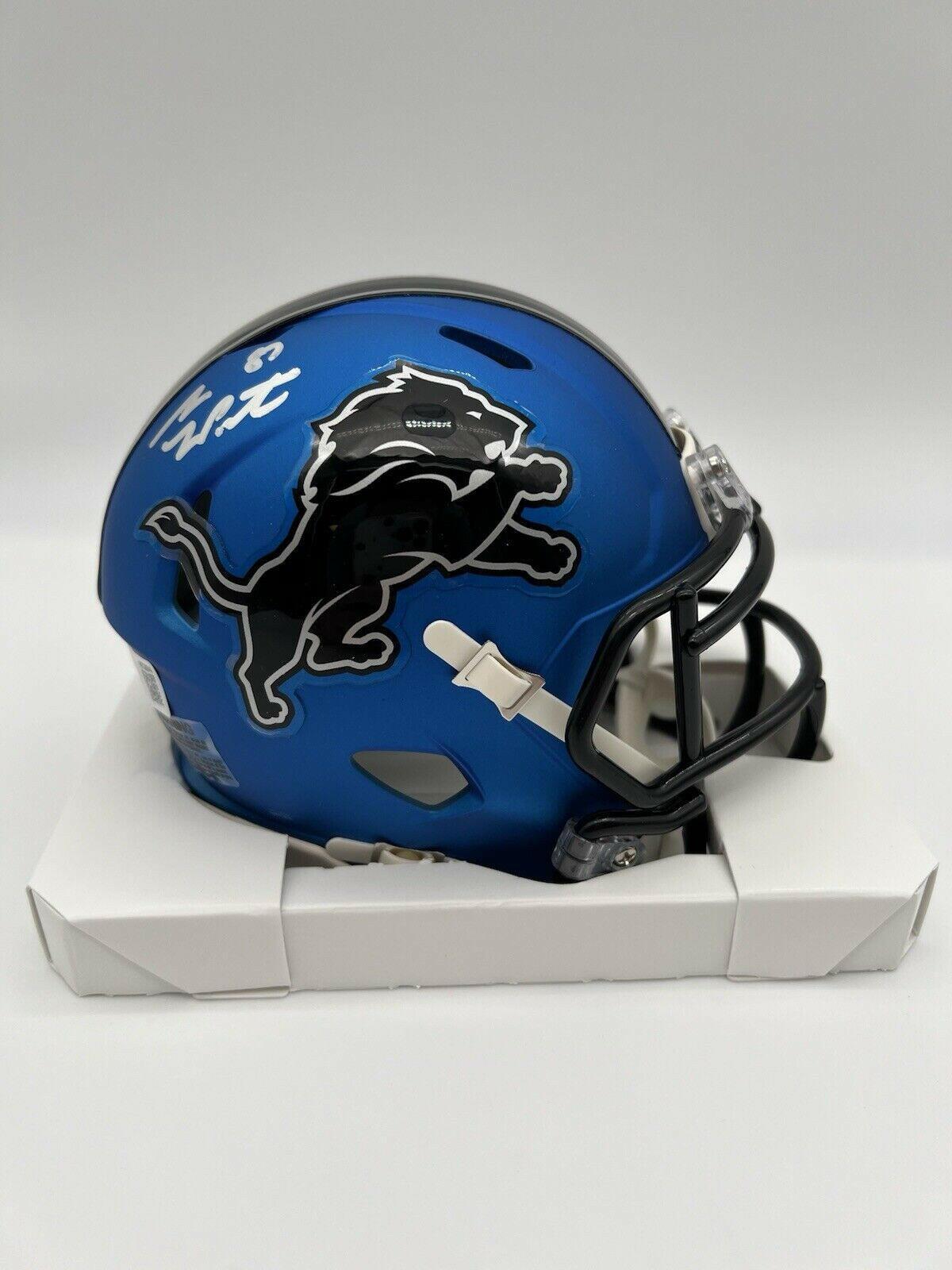 Sam LaPorta Autographed Detroit Lions Alternate Mini Football Helmet Beckett CoA