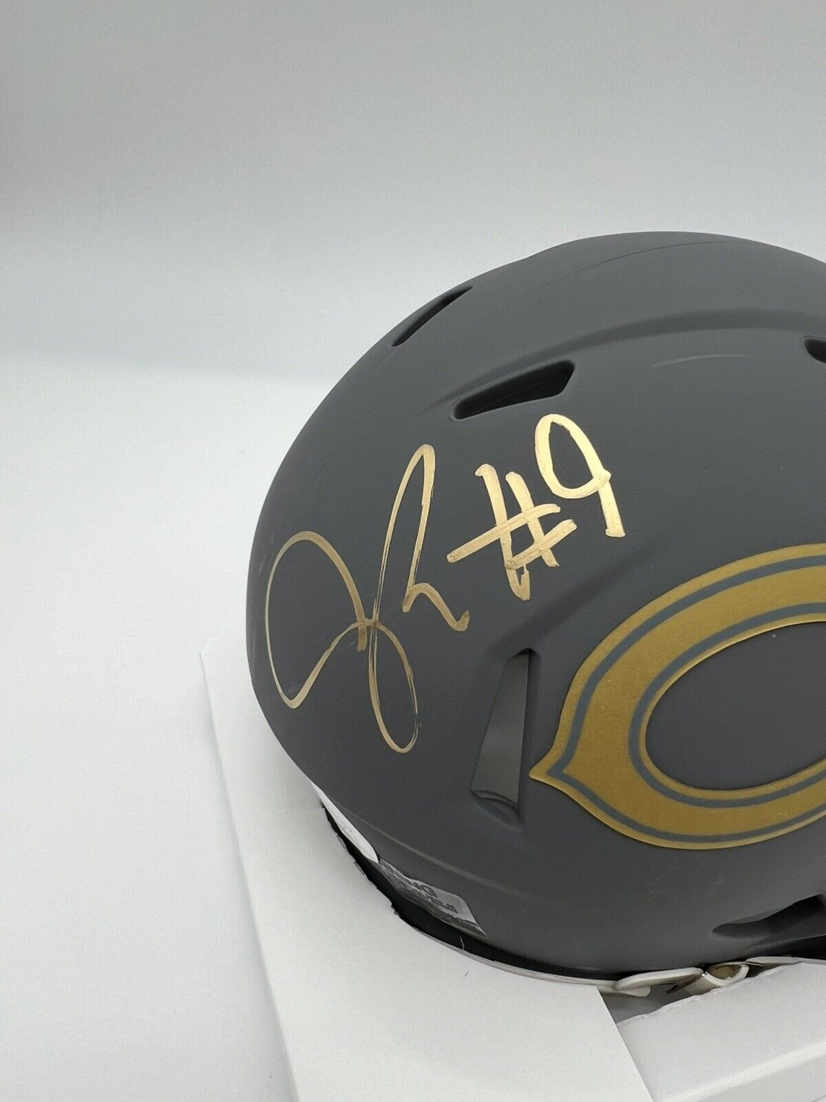 Jaquan Brisker Autographed Chicago Bears Slate Mini Helmet JSA WITNESSED COA