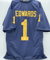 Braylon Edwards Signed Blue Michigan Wolverines Jersey JSA CoA