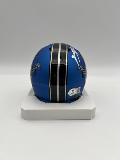 Detroit Lions PENEI SEWELL Signed Riddell Alt Mini Helmet Beckett CoA