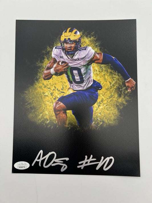 Alex Orji Autographed 8x10 Michigan Wolverines BECKETT WITNESS COA