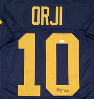 Alex Orji Autographed Michigan Wolverines Navy Custom Football Jersey JSA CoA