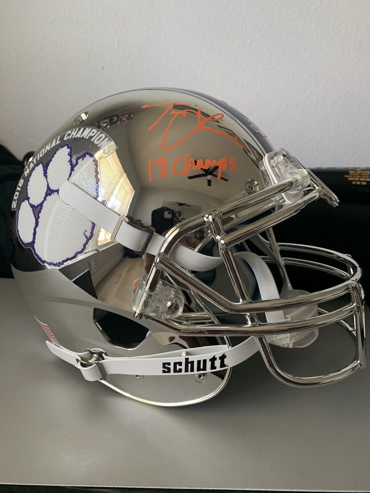 Trevor Lawrence Signed Clemson Tigers Full-Size Authentic On-Field Crome Helmet