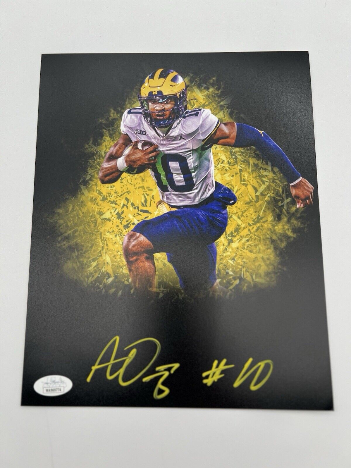 Alex Orji Autographed 8x10 Michigan Wolverines BECKETT WITNESS COA