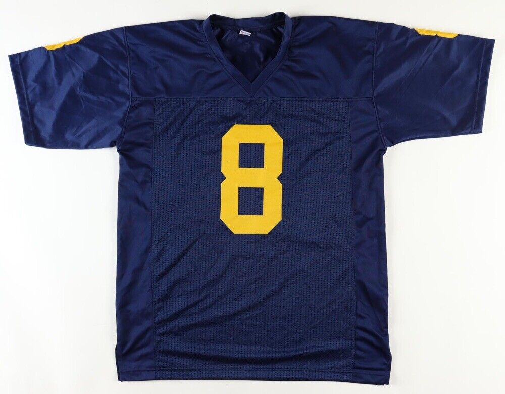 Tyler Morris Signed Michigan Custom  Football Jersey w/23 Champs - Beckett CA