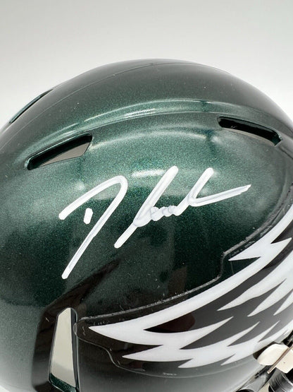 D’Andre Swift Signed Eagles Speed Mini Helmet JSA COA