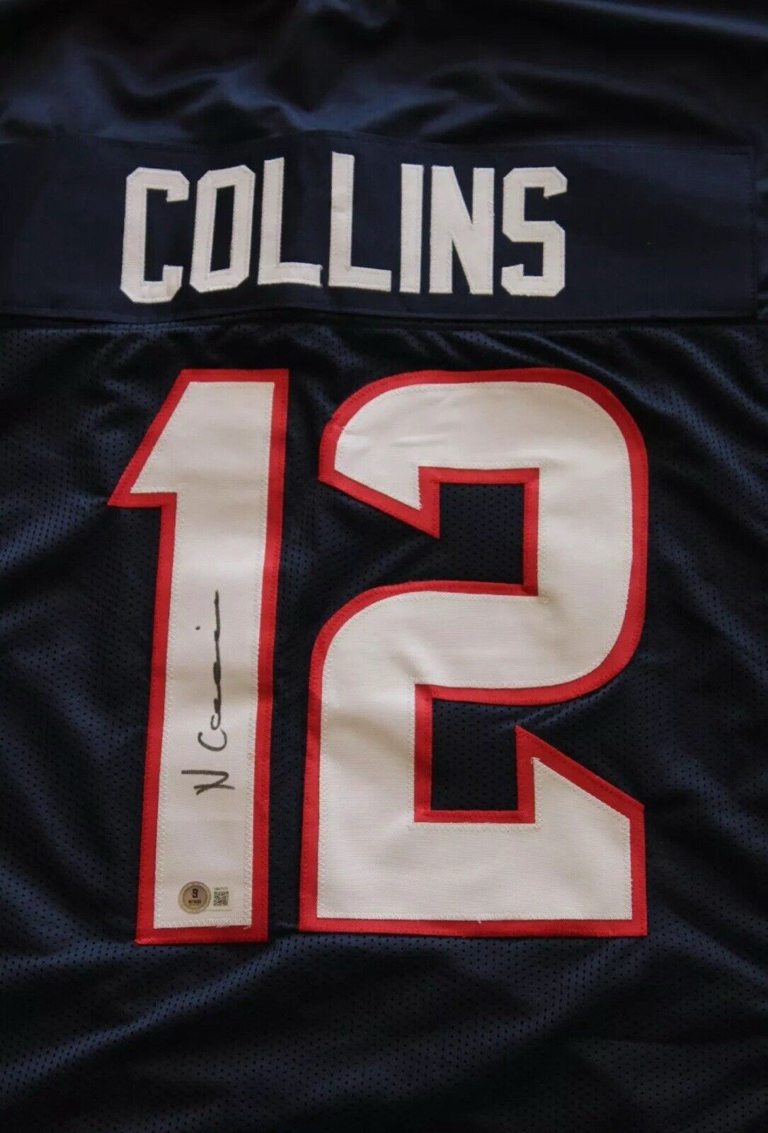 NICO COLLINS NAVY SIGNED PRO STYLE CUSTOM XL JERSEY  - BECKETT/BAS