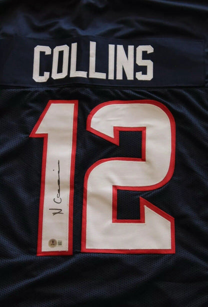 NICO COLLINS NAVY SIGNED PRO STYLE CUSTOM XL JERSEY  - BECKETT/BAS