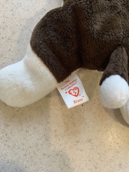 RARE VINTAGE Ty Beanie Baby Bruno 1997 With Tag Error