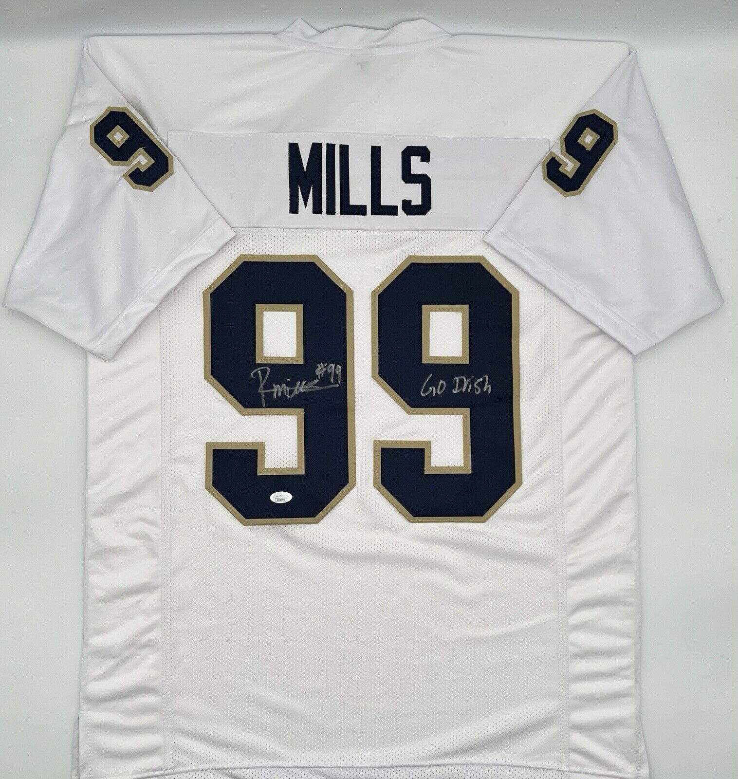 Rylie Mills Autographed Custom Notre Dame Fighting Irish white Jersey JSA COA