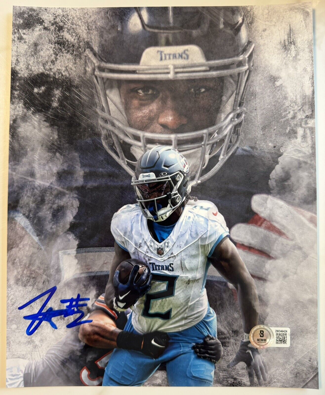 Tyjae Spears Signed Tennessee Titans 8x10 Photo Beckett