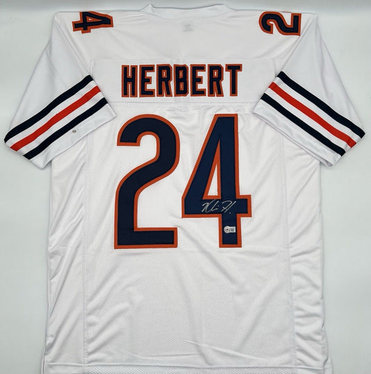 Khalil Herbert Autographed White Custom Chicago Bears Jersey BECKETT COA