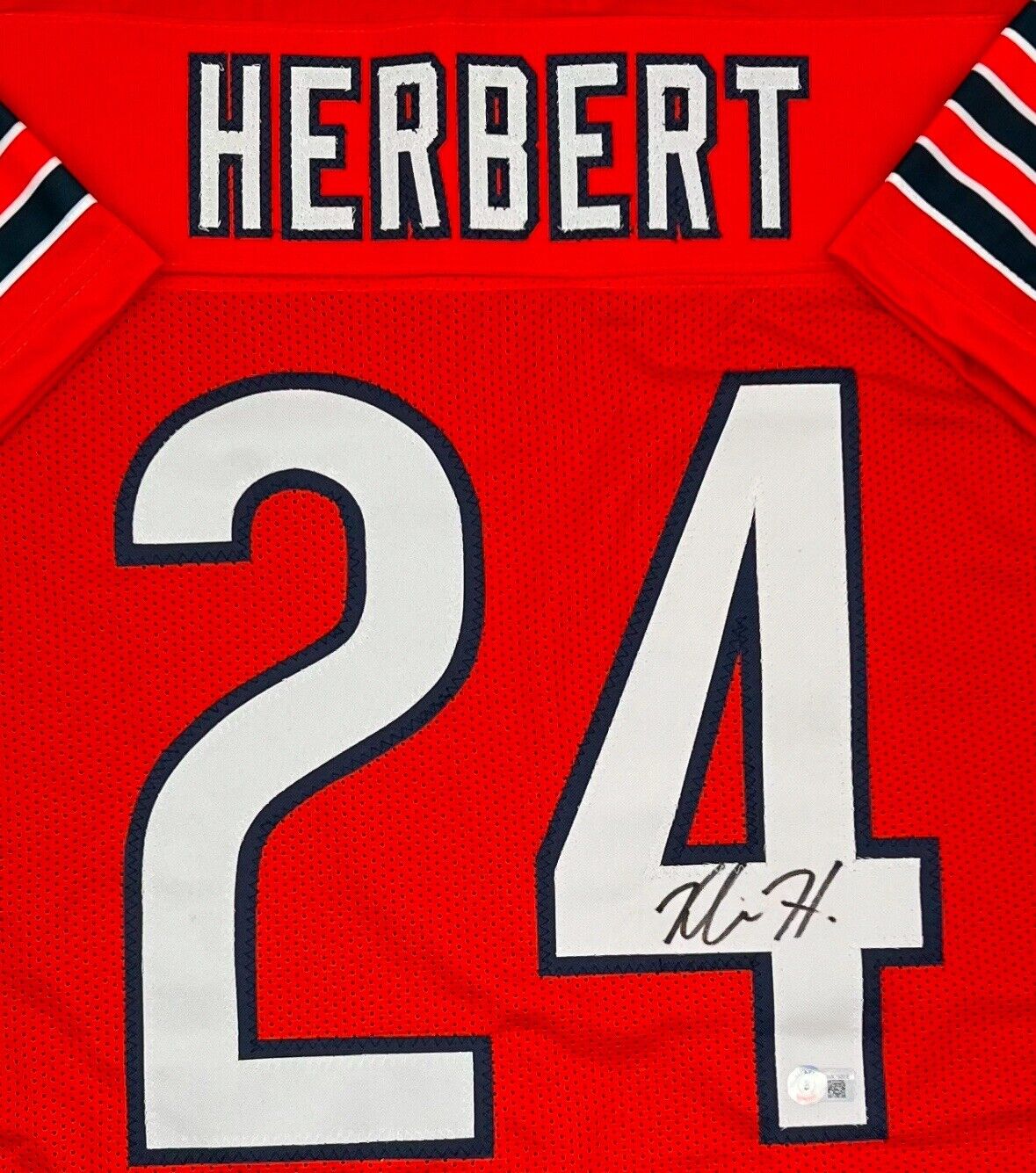 Khalil Herbert Signed Orange Custom Chicago Bears Jersey BECKETT COA 