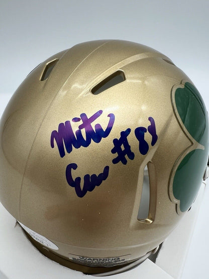 Mitchell Evans Signed Notre Dame Mini Helmet Speed JSA COA