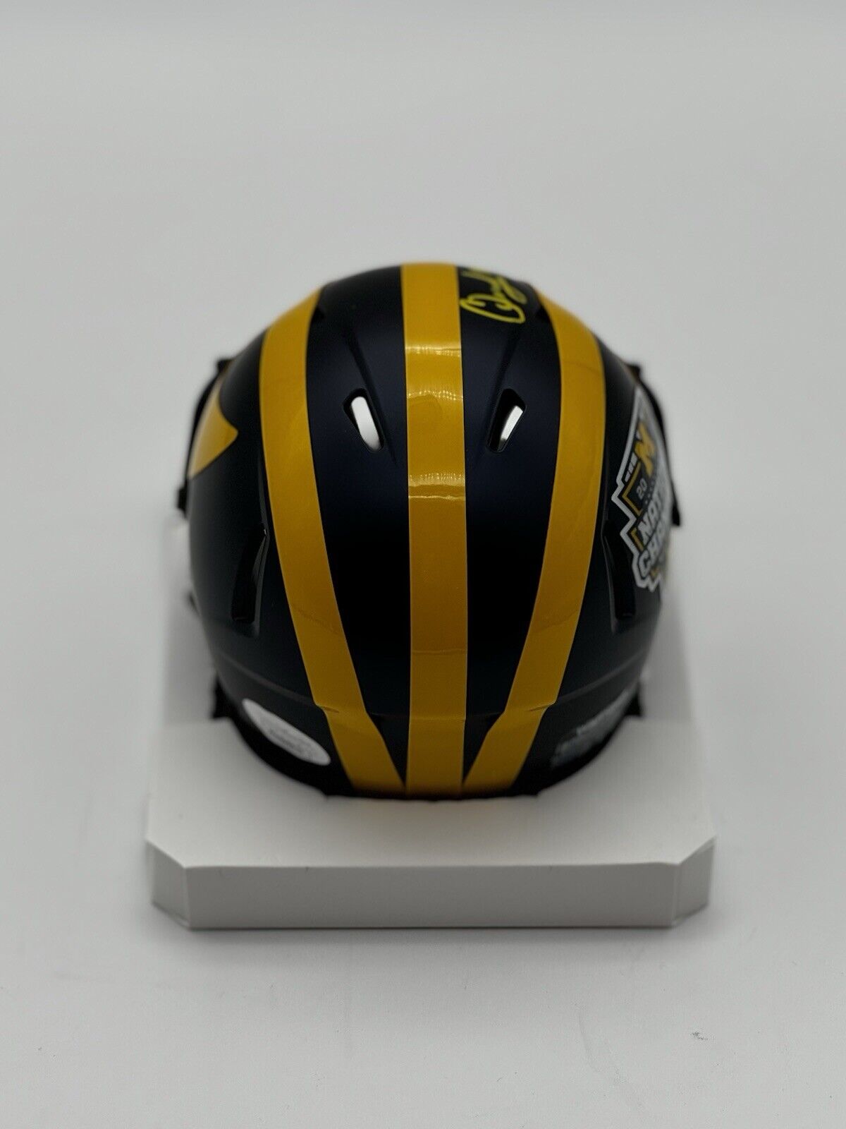 Quinten Johnson Signed Michigan Wolverines Mini Helmet JSA WITNESS COA