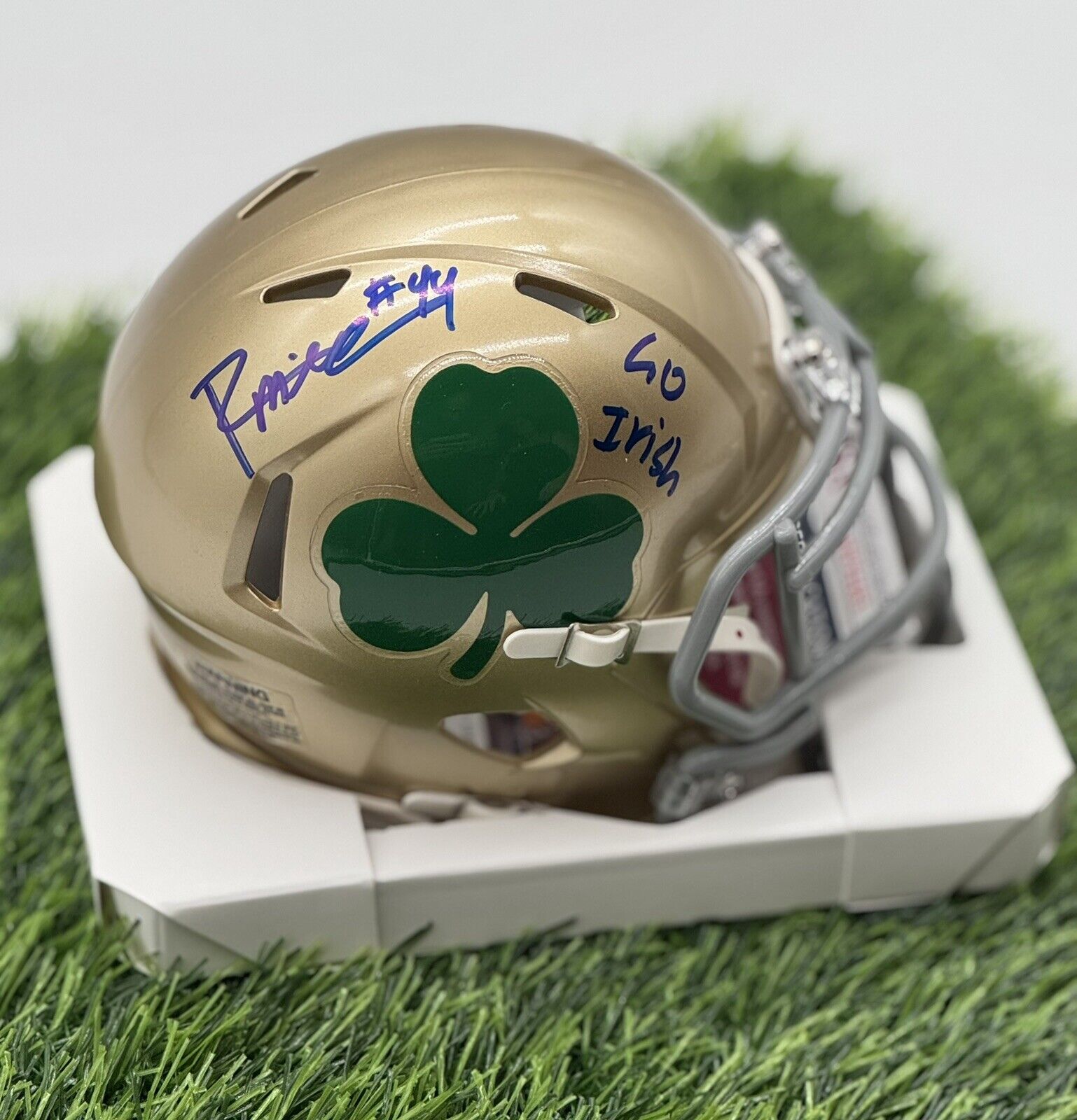 Rylie Mills Signed Shamrock Notre Dame Fighting Irish Mini Helmet JSA COA