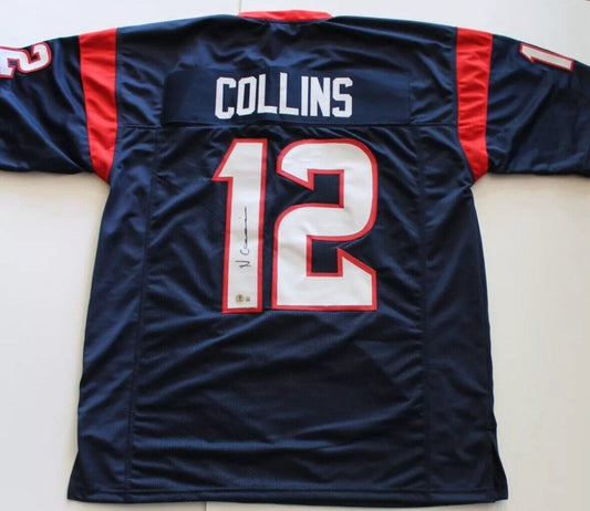 NICO COLLINS NAVY SIGNED PRO STYLE CUSTOM XL JERSEY  - BECKETT/BAS