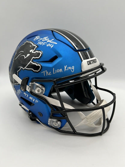 Barry Sanders Signed Detroit Lions Speed Flex FS Authentic Helmet 7 Insc COA BaS