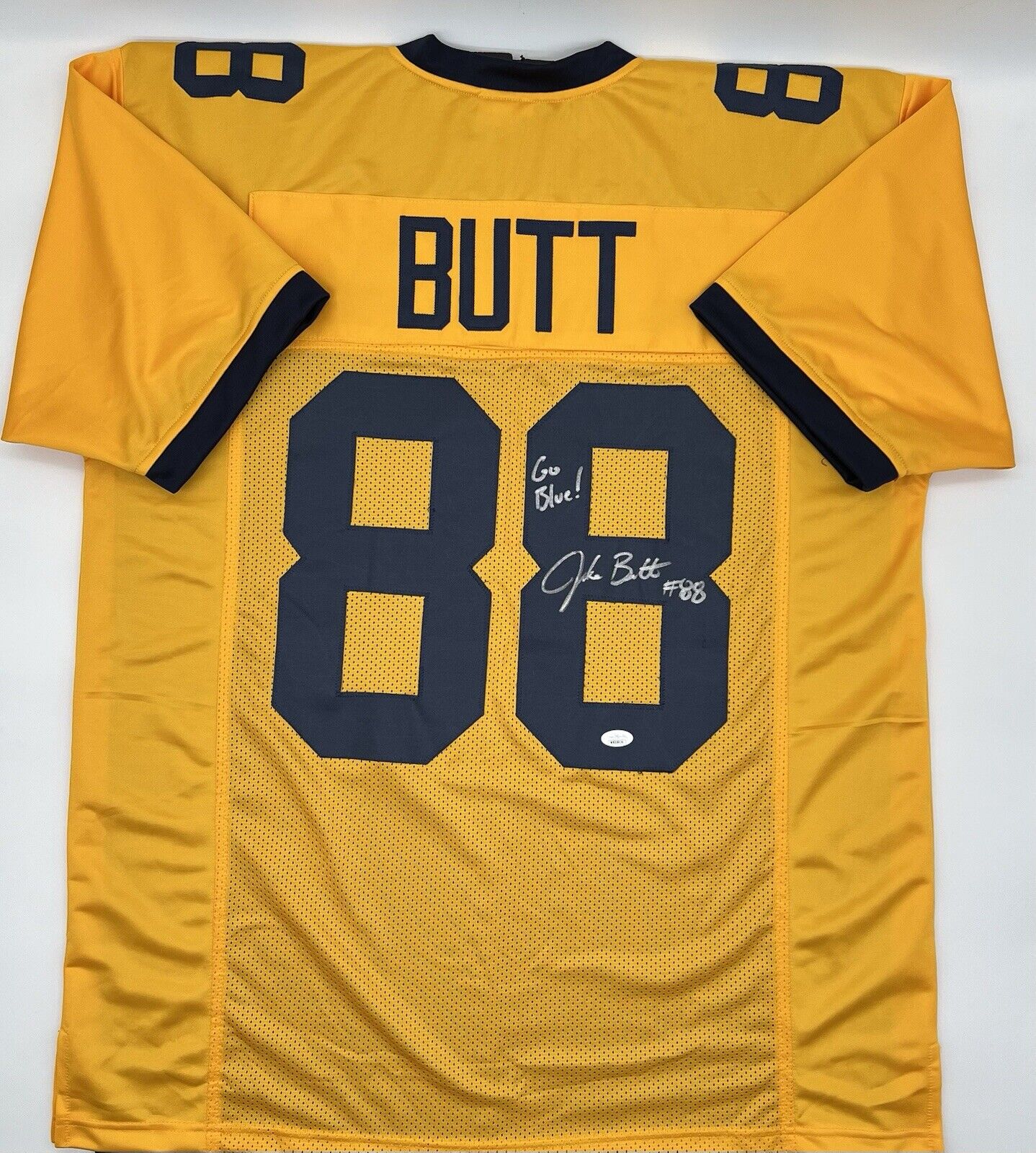 Jake Butt Signed Custom Maize Michigan Wolverines Jersey JSA WITNESS COA