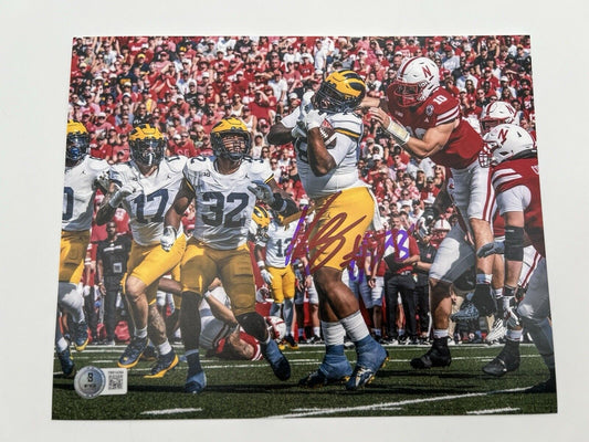 Kenneth Grant Signed 8x10 Michigan Wolverines BECKETT WITNESS COA