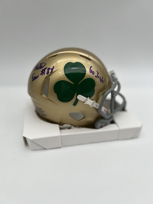 Mitchell Evans Signed Notre Dame Mini Helmet Speed JSA COA