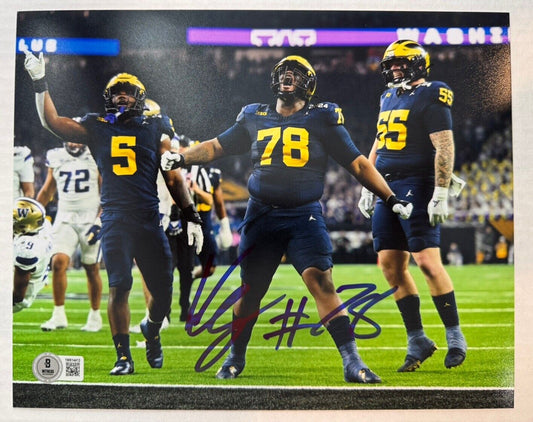 Kenneth Grant Signed 8x10 Michigan Wolverines BECKETT WITNESS COA