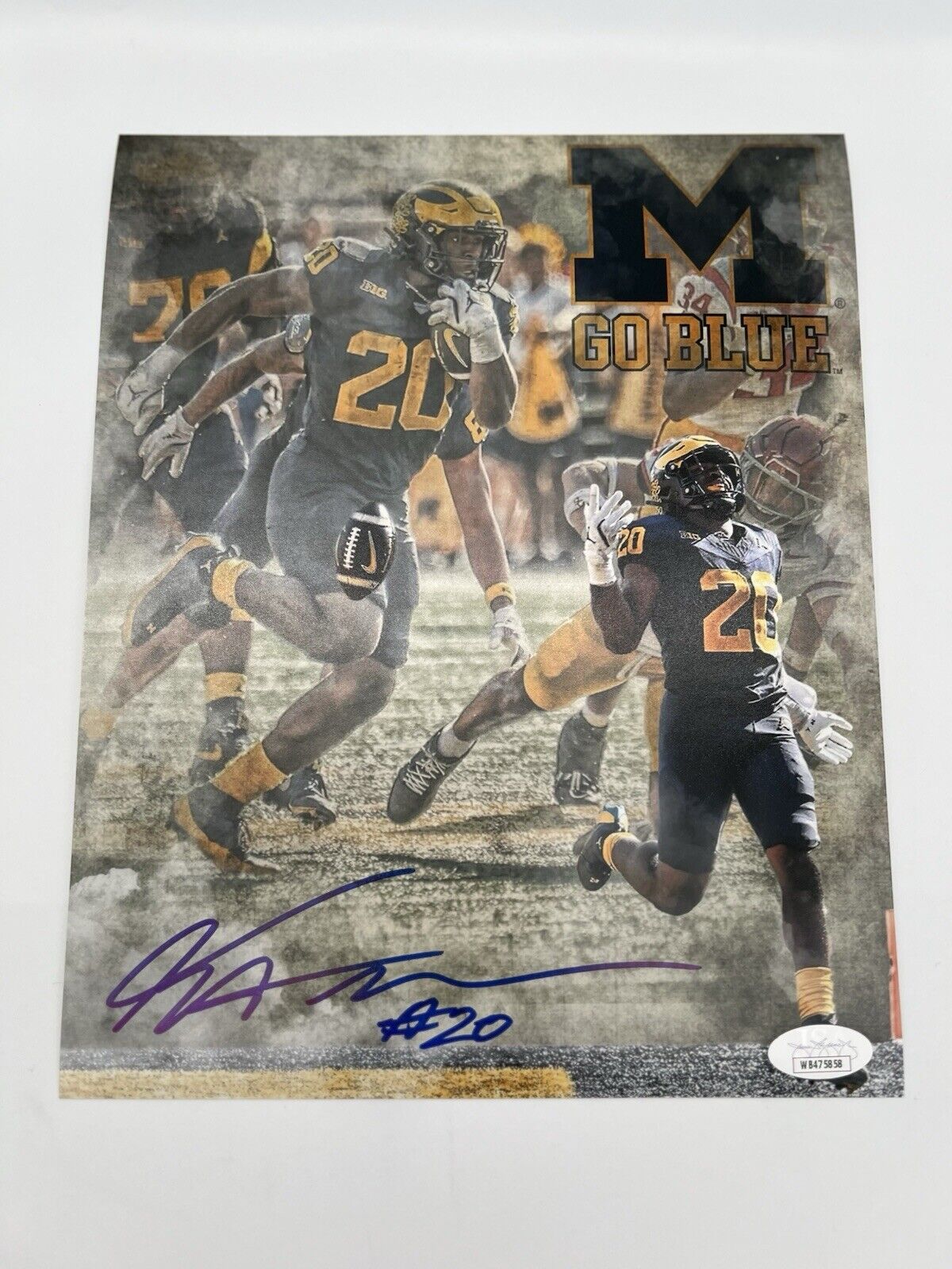 Kalel Mullings Signed 8x10 Michigan Wolverines Edit JSA WITNESSED COA