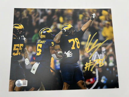 Kenneth Grant Signed 8x10 Michigan Wolverines BECKETT WITNESS COA