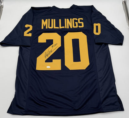 Kalel Mullings Signed Custom Blue Michigan Wolverines Jersey JSA WITNESS COA