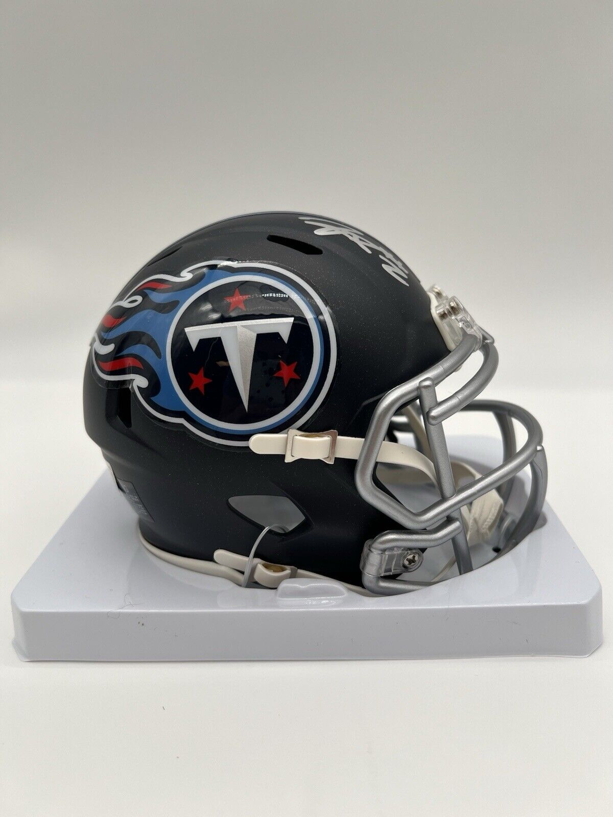 Tyjae Spears Tennessee Titans Autographed Auto Signed Mini Helmet JSA