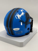 Kerby Joseph Autographed Detroit Lions Rave Mini Football Helmet JSA CoA