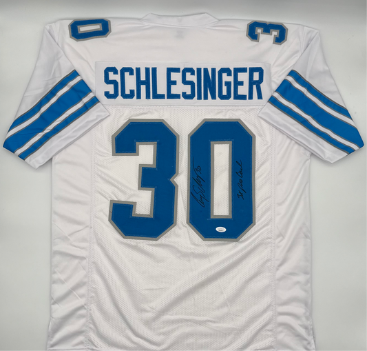 Corey Schlesinger Autographed Detroit Lions Custom XL Jersey JSA CoA