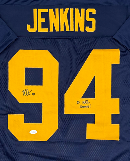 Kris Jenkins Autographed Michigan Football Custom Jersey with JSA