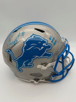 Kerby Joseph Autographed & Inscribed Detroit Lions Speed Full-Size Authentic Football Helmet JSA CoA