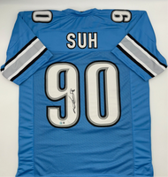 Ndamukong Suh Autographed Detroit Lions Custom Jersey Beckett CoA.